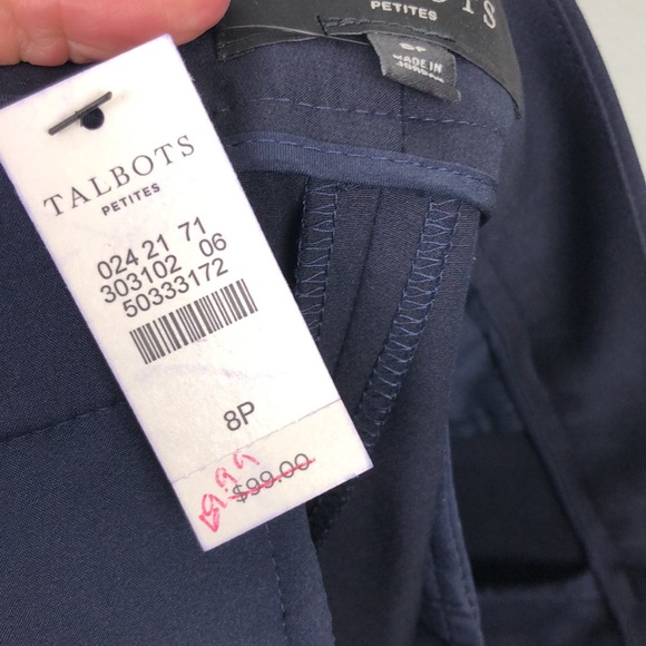 Talbots 10” Rise 8P Blue Capri Dress Trouser Pants - Picture 12 of 12